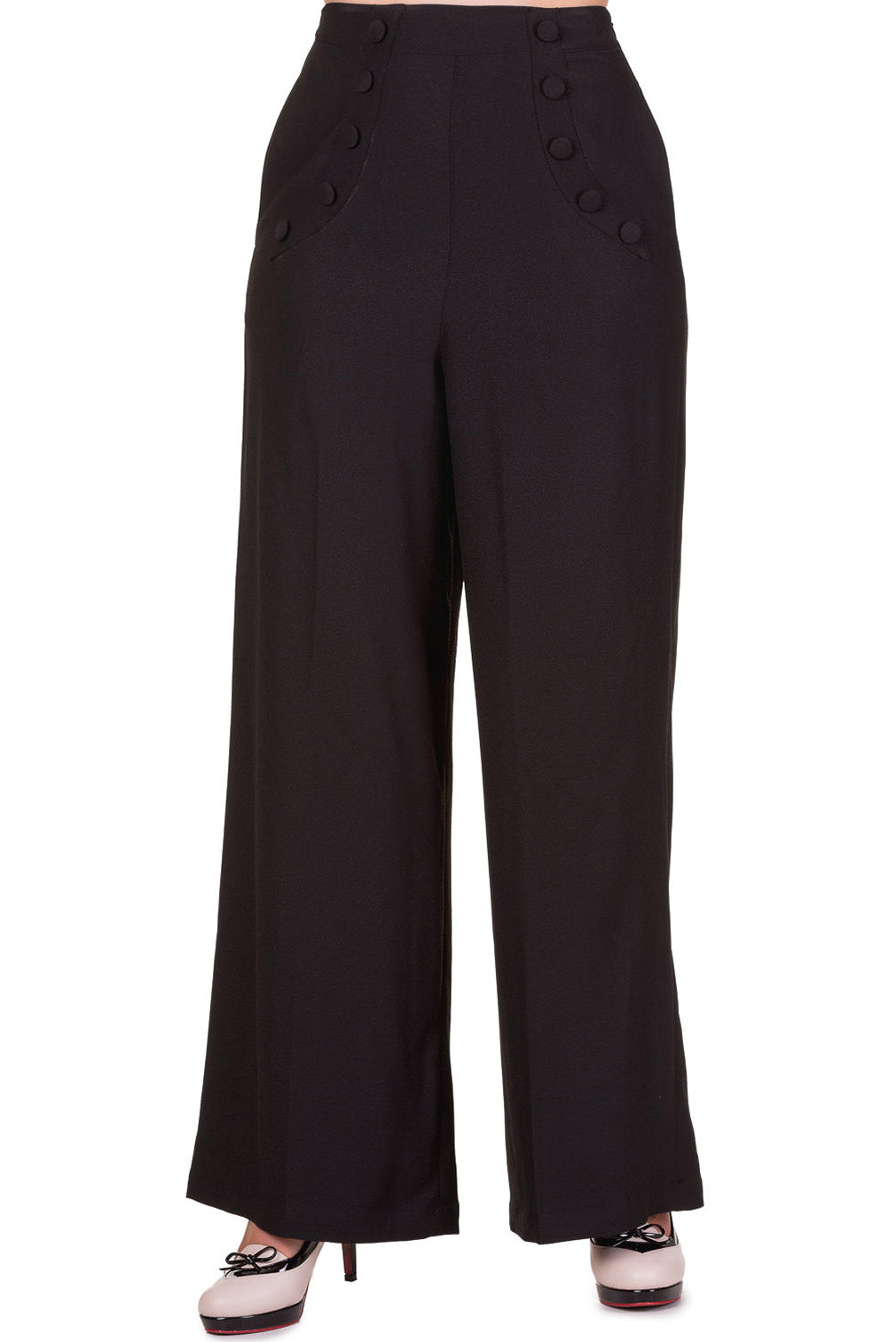 Banned Retro Schlaghose Full Moon Schwarz