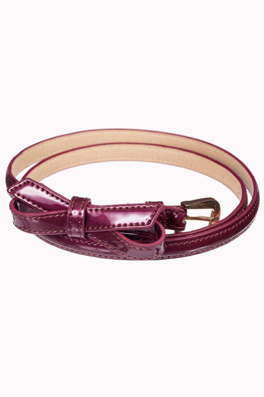 Banned Retro Kunstleder Gürtel Gold Rush Magenta