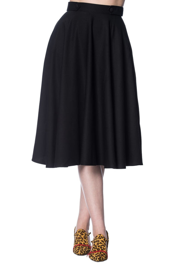 Banned Retro Tellerrock Di Di Plain Swing Skirt Schwarz