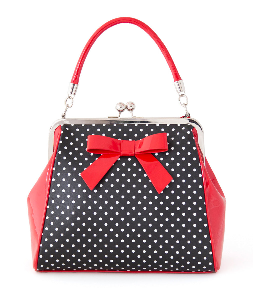 Banned Retro Handtasche Polka Star Schwarz