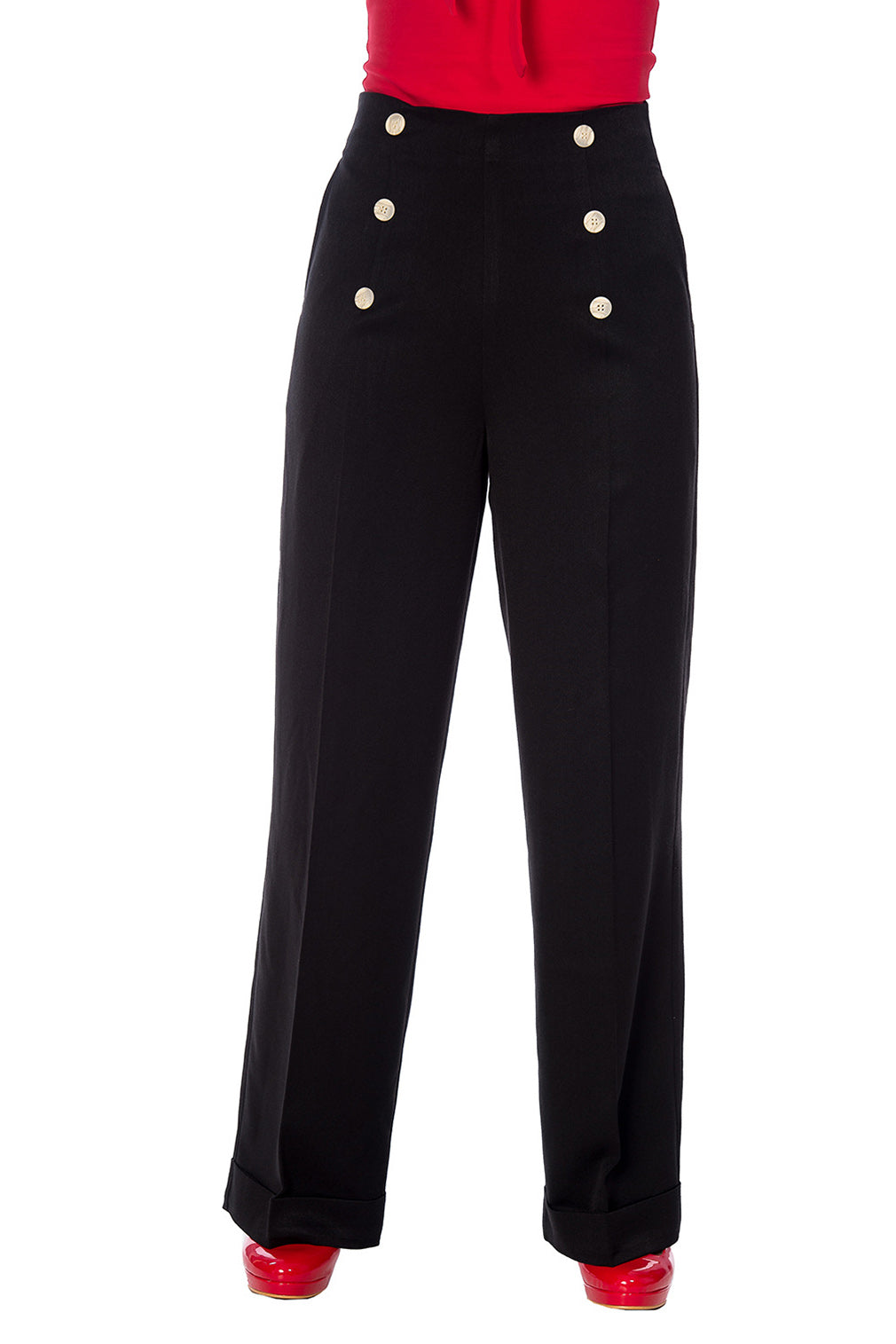 Banned Retro Marlenehose Adventures Ahead Schwarz