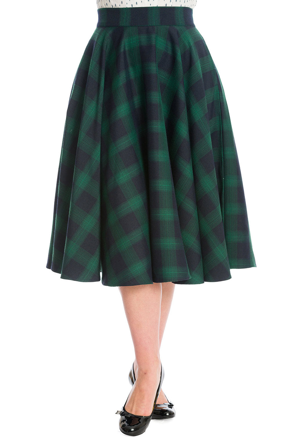 Banned Retro Tellerrock Sweet Check Grün