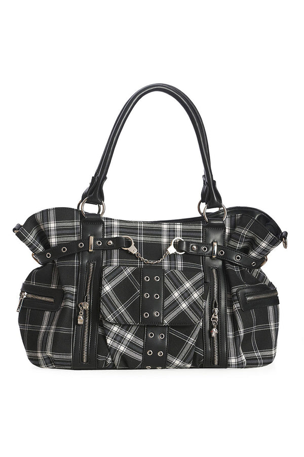 Banned Alternative Schultertasche Rise Up Schwarz Weiss