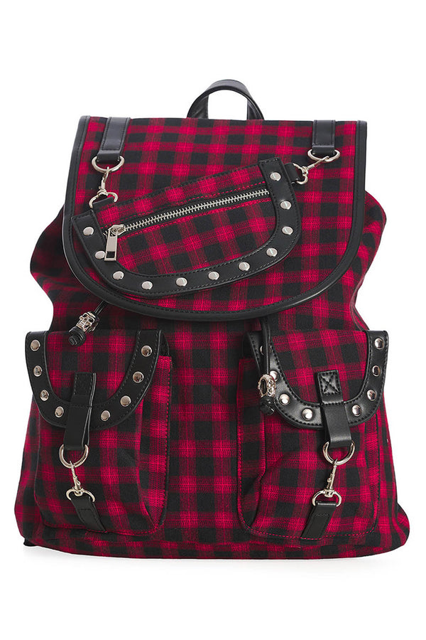 Banned Alternative Rucksack Yamy Kariert Rot