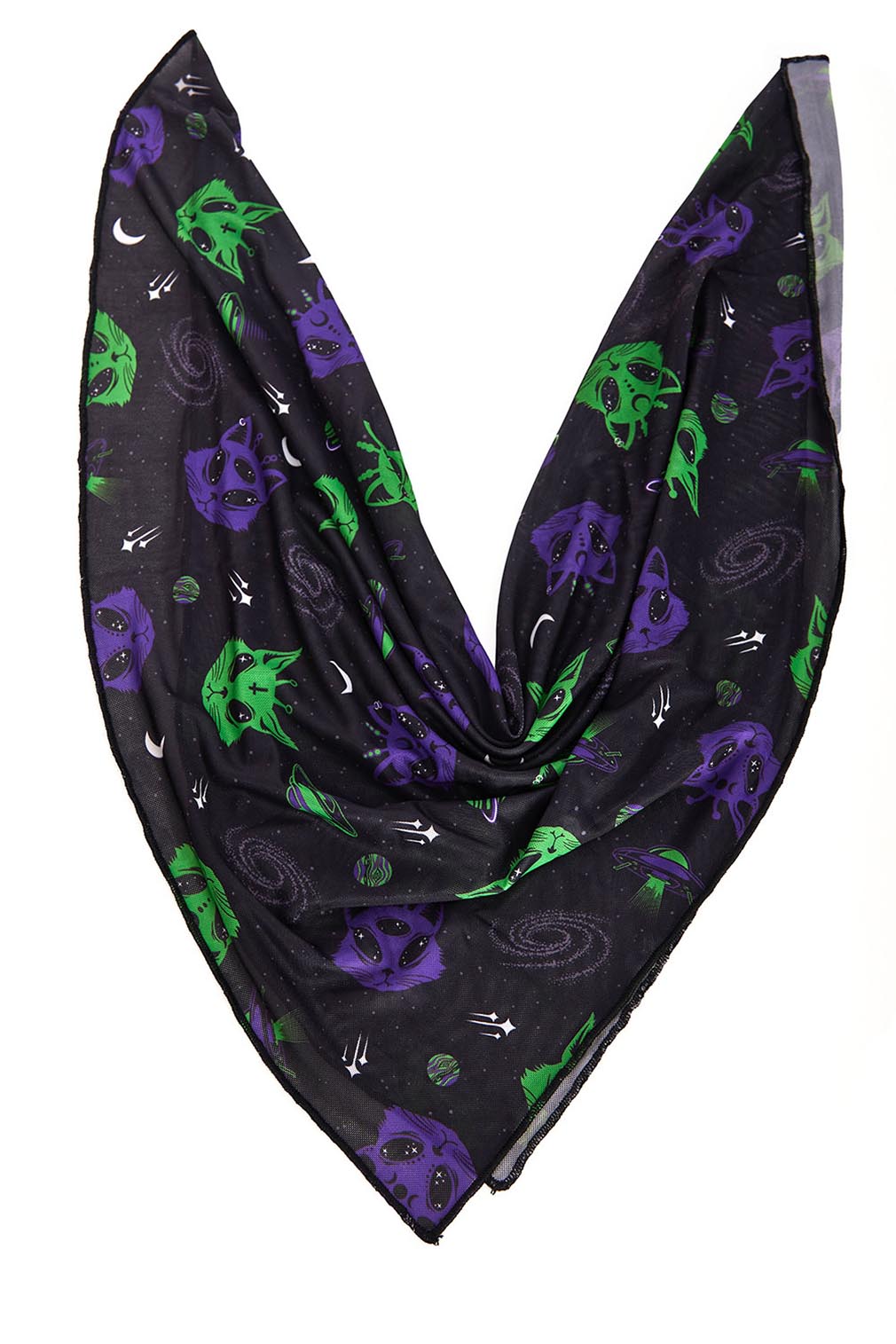 Banned Alternative Bandana Mesh Alien Space Cat