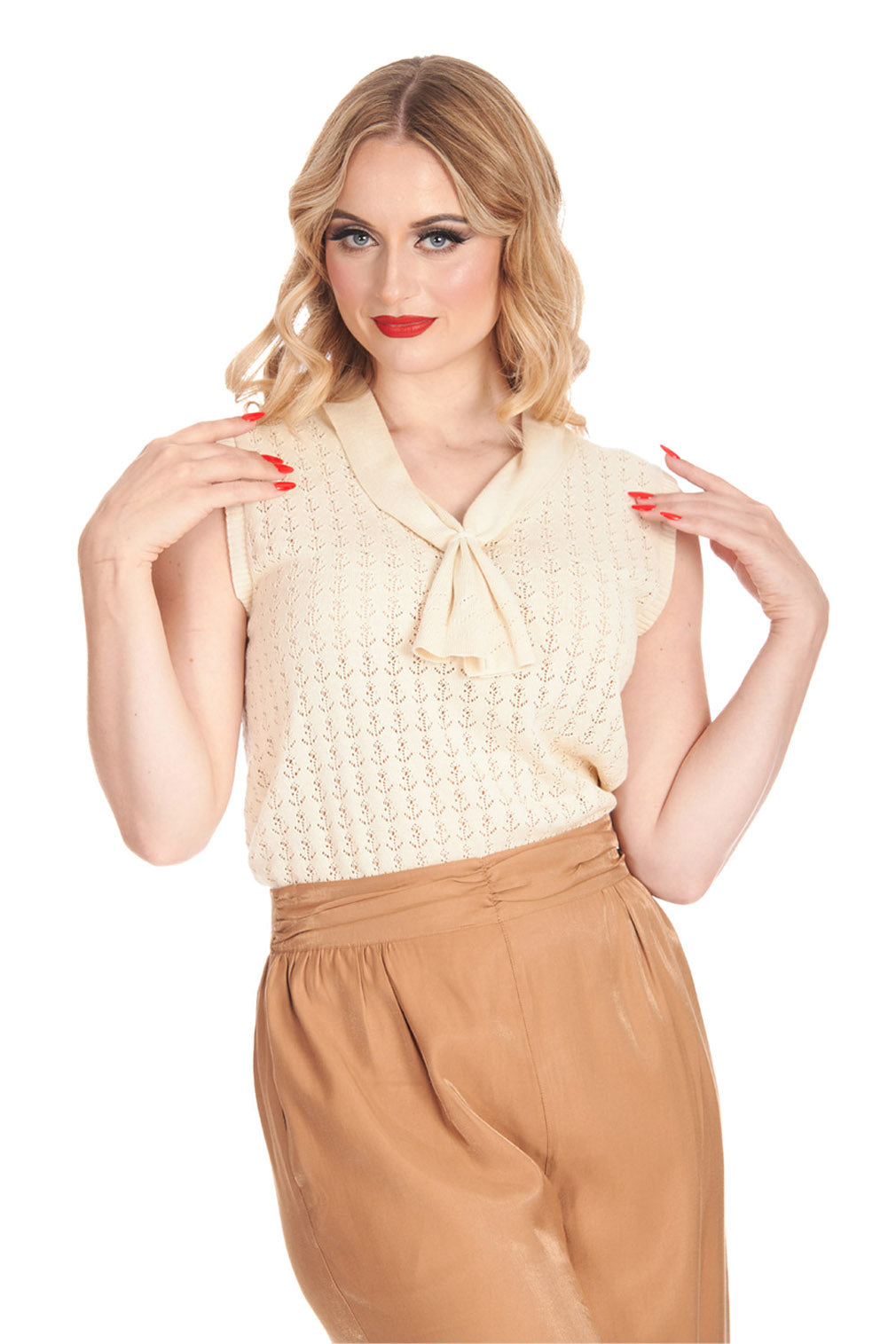 Banned Retro Stricktop Anchor Ahoy Creme