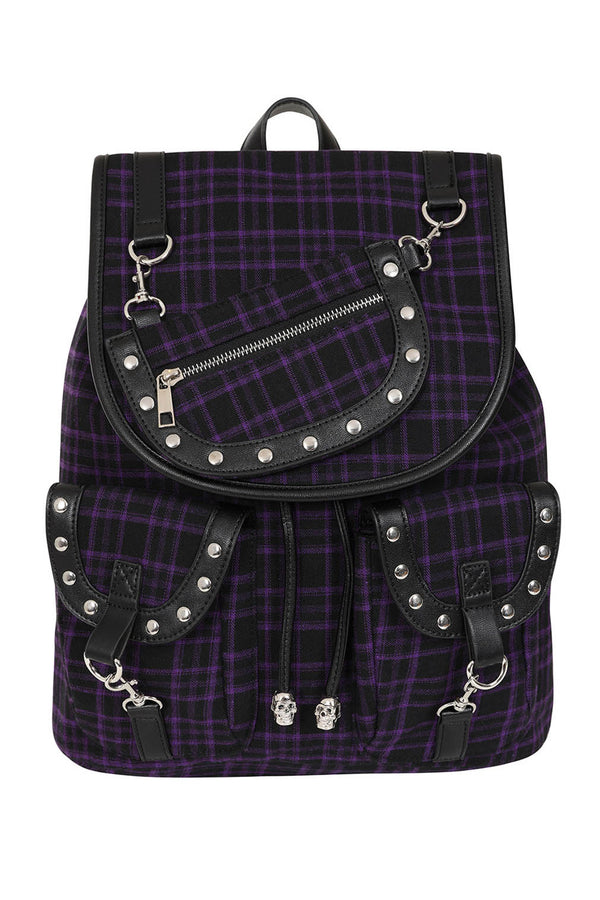Banned Alternative Rucksack Yamy Kariert Lila