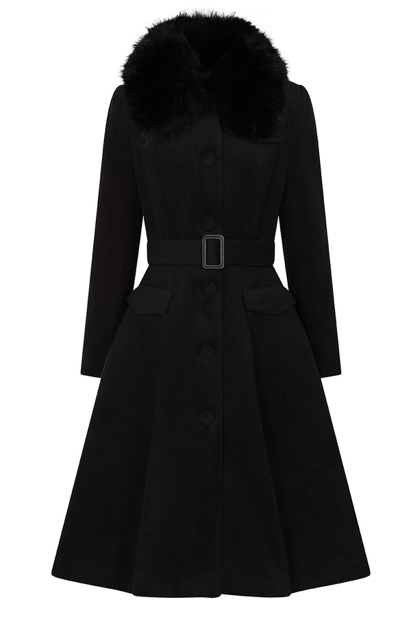 Hearts & Roses London Mantel Matilda Swing Coat Schwarz