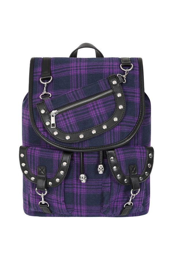 Banned Alternative Rucksack Yamy Kariert Violett
