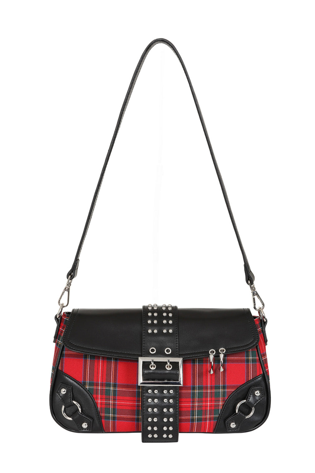 Banned Alternative Schultertasche Disorder Tartan Rot