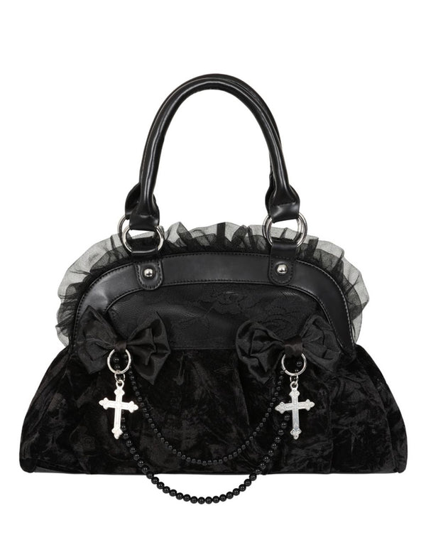 Banned Alternative Handtasche Sanctum Velvet Schwarz