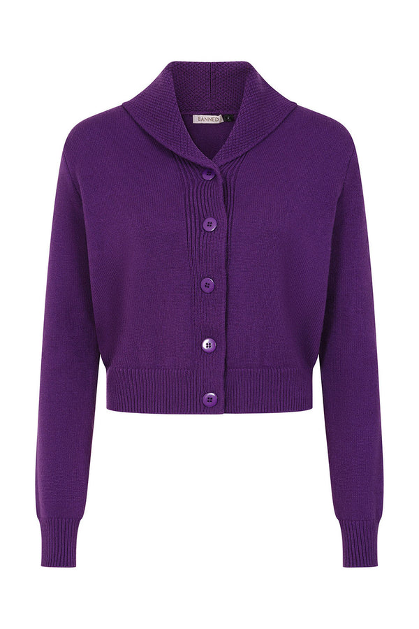 Banned Retro Strickjacke Violet Cardigan Lila