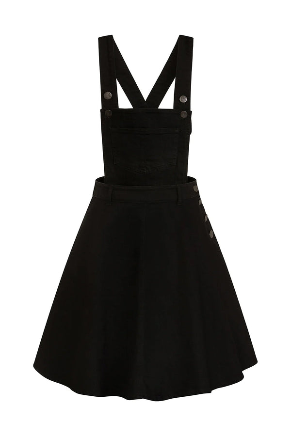 Hell Bunny Pinafore Kleid Dakota Schwarz
