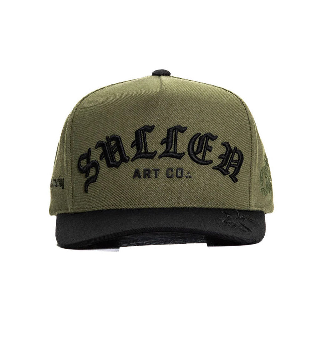 Sullen Clothing Snapback Cap Rock Script Dark Forest