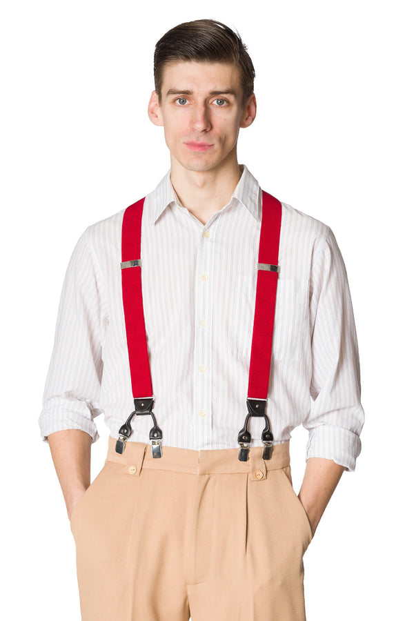 Banned Retro Hosenträger Jefferson Braces Rot