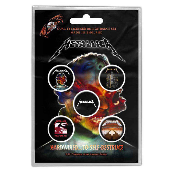 Metallica Anstecker Hardwired To Self-Destruct Button Pack