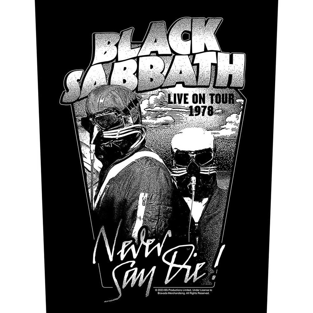 Black Sabbath Rücken Aufnäher Never Say Die Sew-On Back Patch