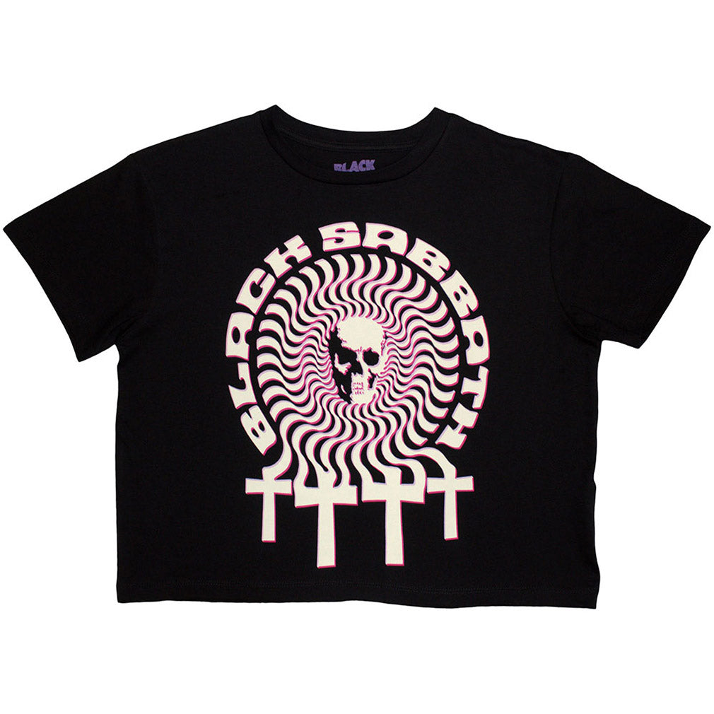 Black Sabbath Crop Top Hypnotic Skull