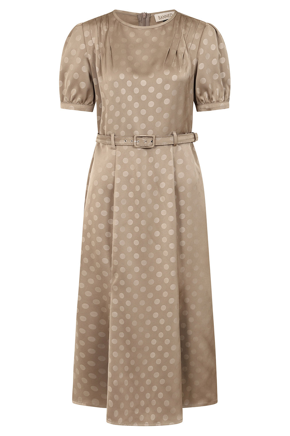 Banned Retro Kleid Iris Polka Dot Braun