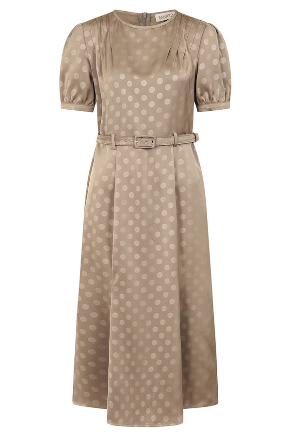 Banned Retro Kleid Iris Polka Dot Braun
