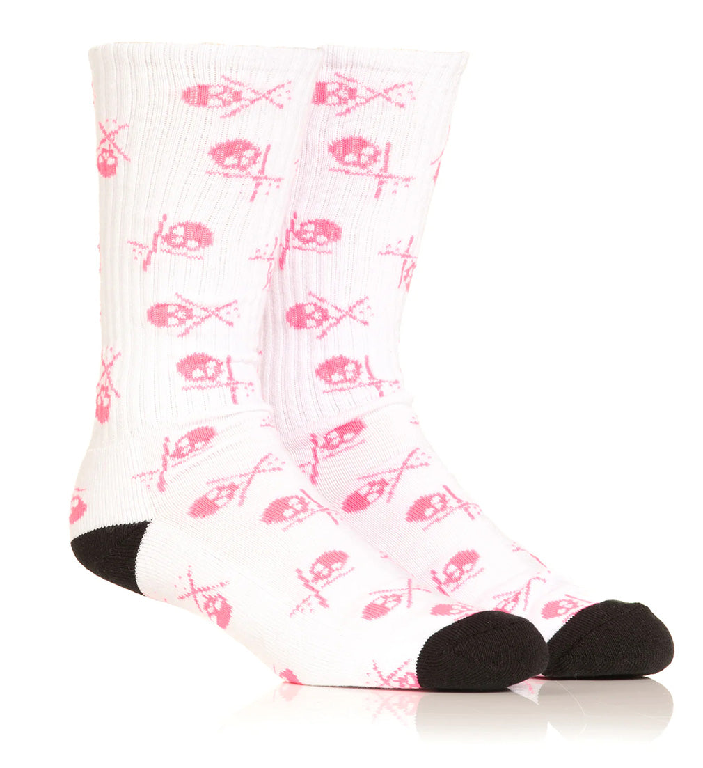 Sullen Clothing Socken Badged Weiß-Pink