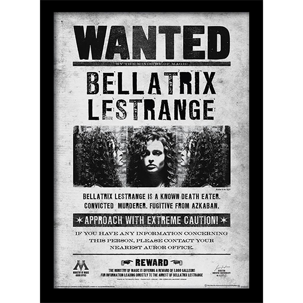 Harry Potter Gerahmtes Bild Bellatrix Lestrange Wanted Poster