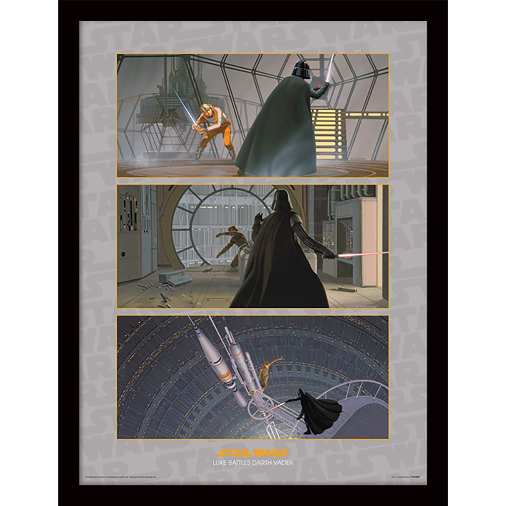 Star Wars Gerahmtes Bild Luke Skywalker Battles Darth Vader