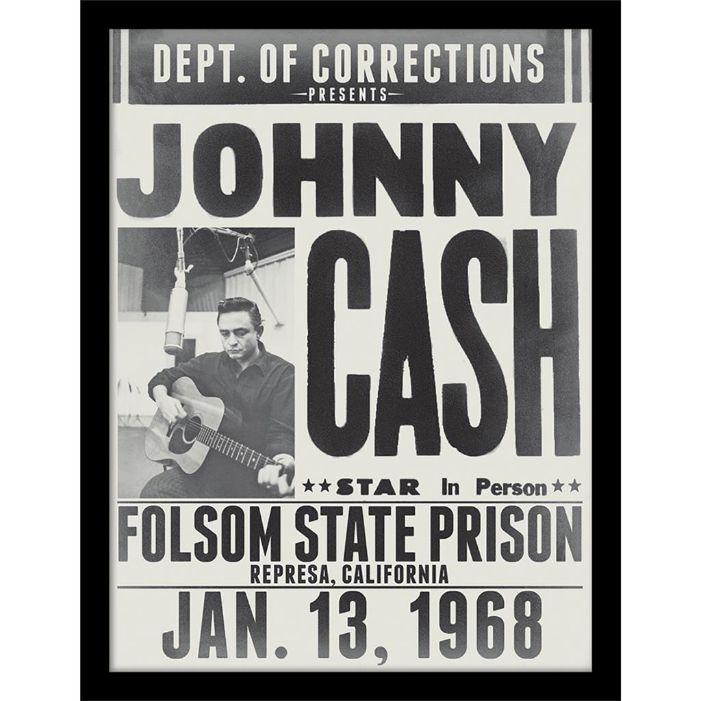 Johnny Cash Gerahmtes Bild Folsom State Prison