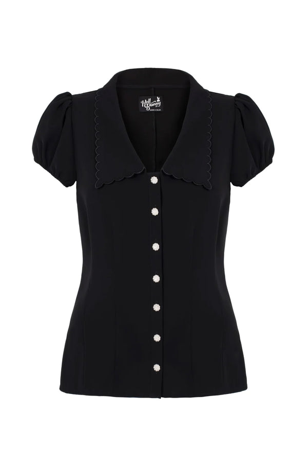 Hell Bunny Bluse Maddy Schwarz