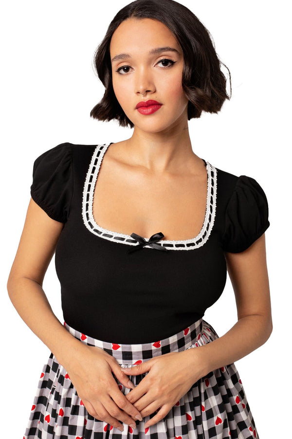 Hell Bunny Top Gracie Schwarz