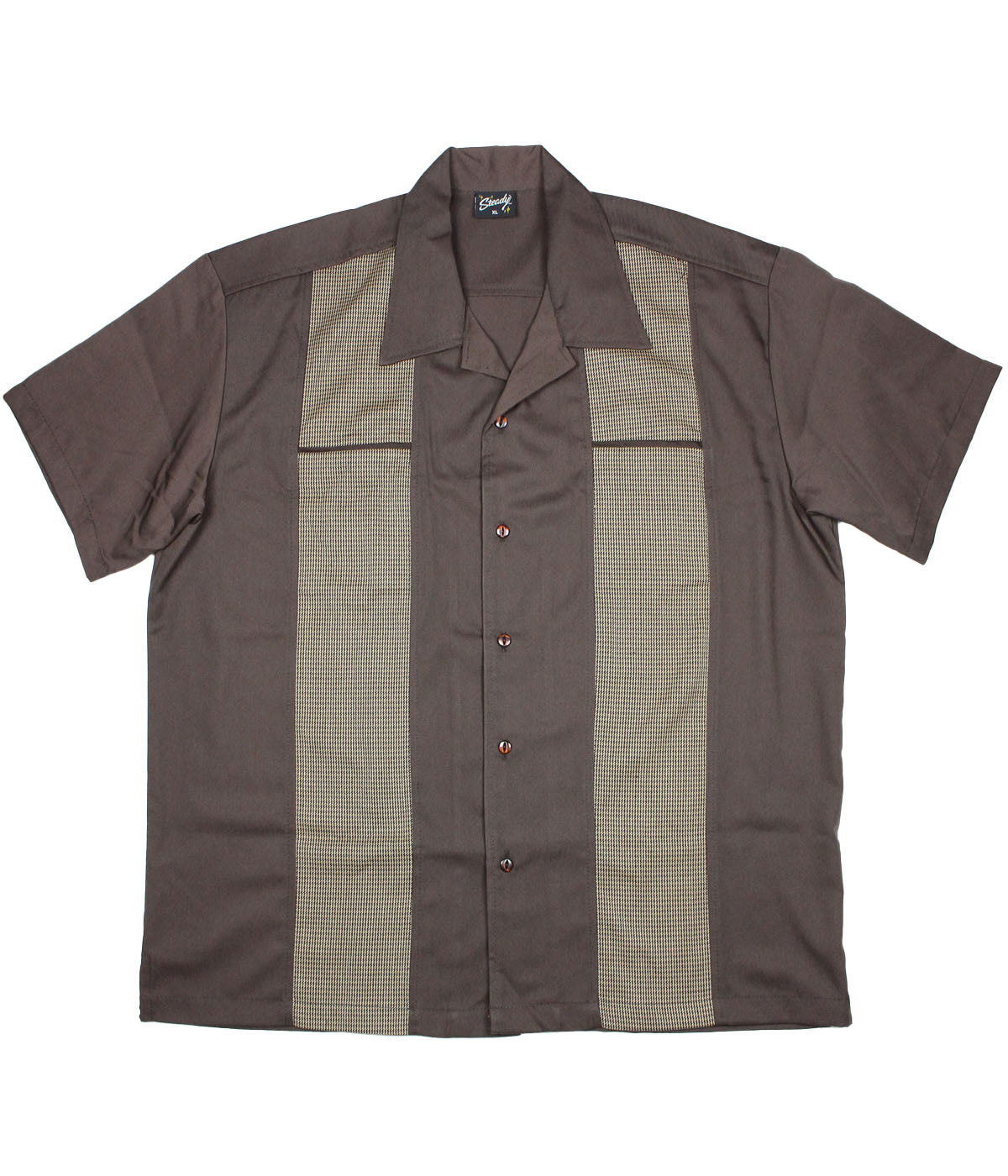 Steady Clothing Hemd Houndstooth Braun