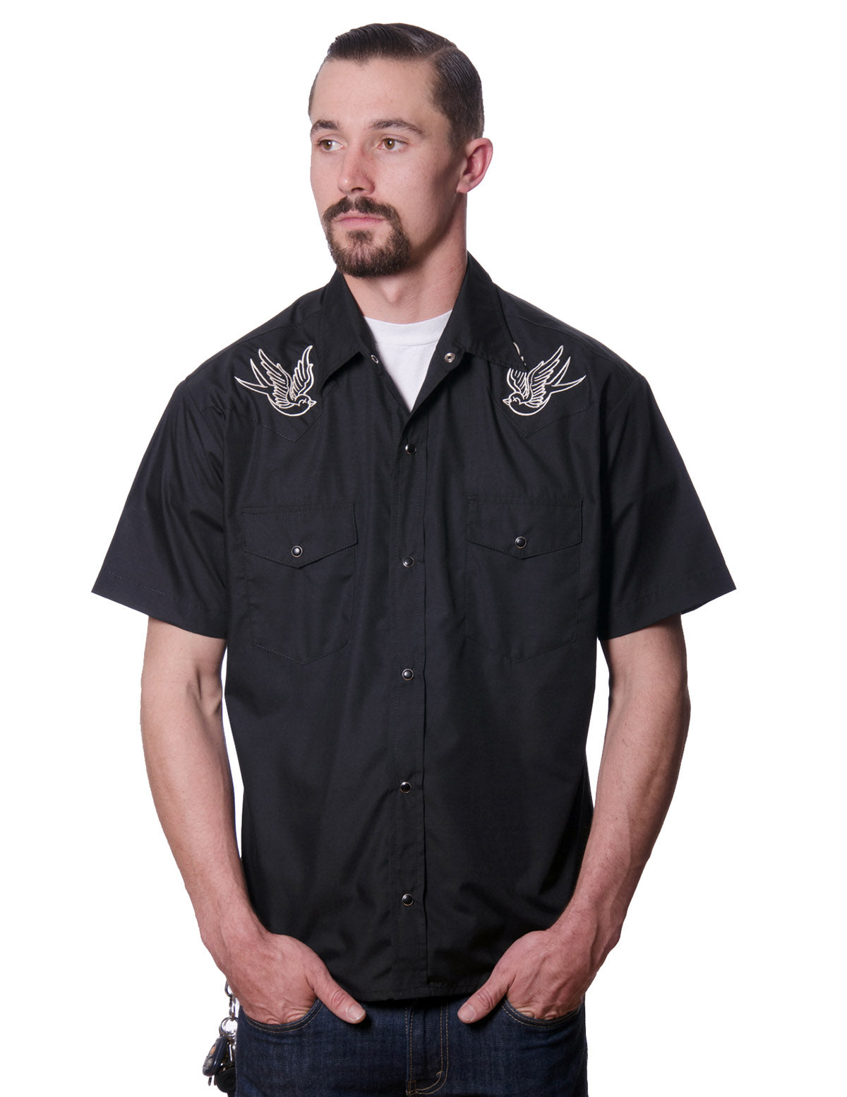 Steady Clothing Hemd Sparrow Western Schwarz