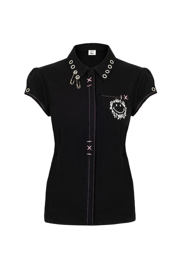 Hell Bunny X SMILEY Originals Bluse Dylan Shirt