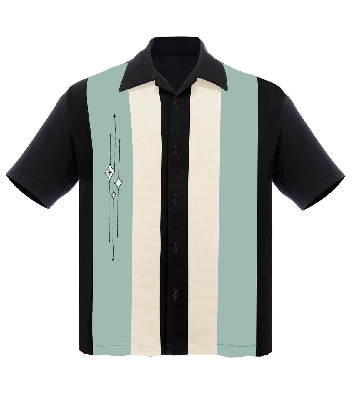 Steady Clothing Hemd The Finley Black Mint Cream