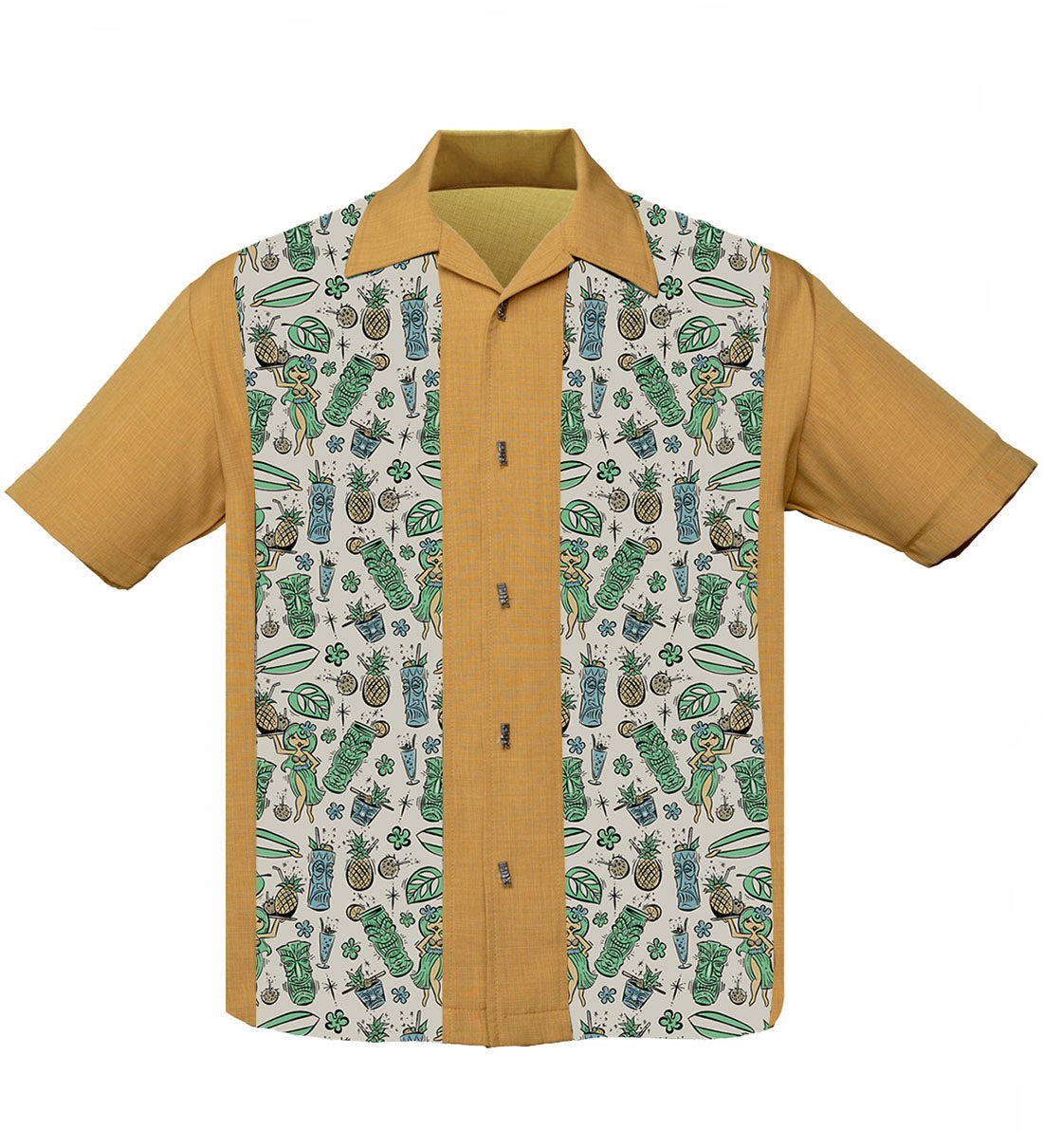 Steady Clothing Hemd Hula Cocktails Mustard