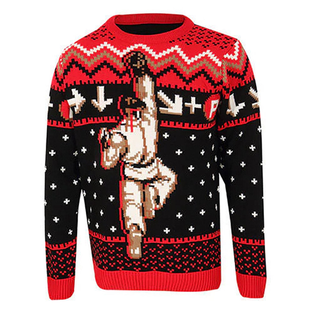 Street Fighter Weihnachtspullover Ryu Punch Up