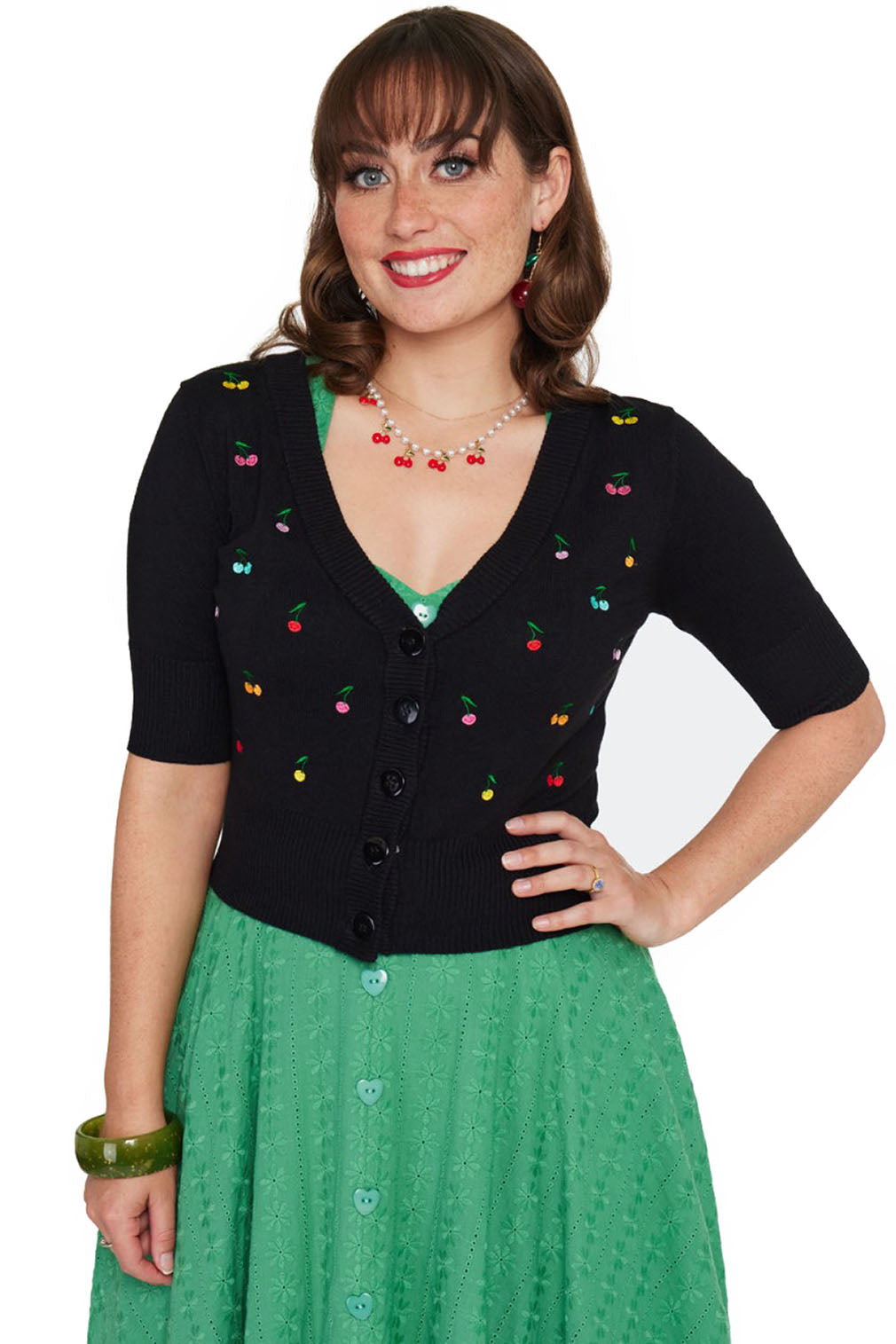 Voodoo Vixen Strickjacke Rainbow Cherry