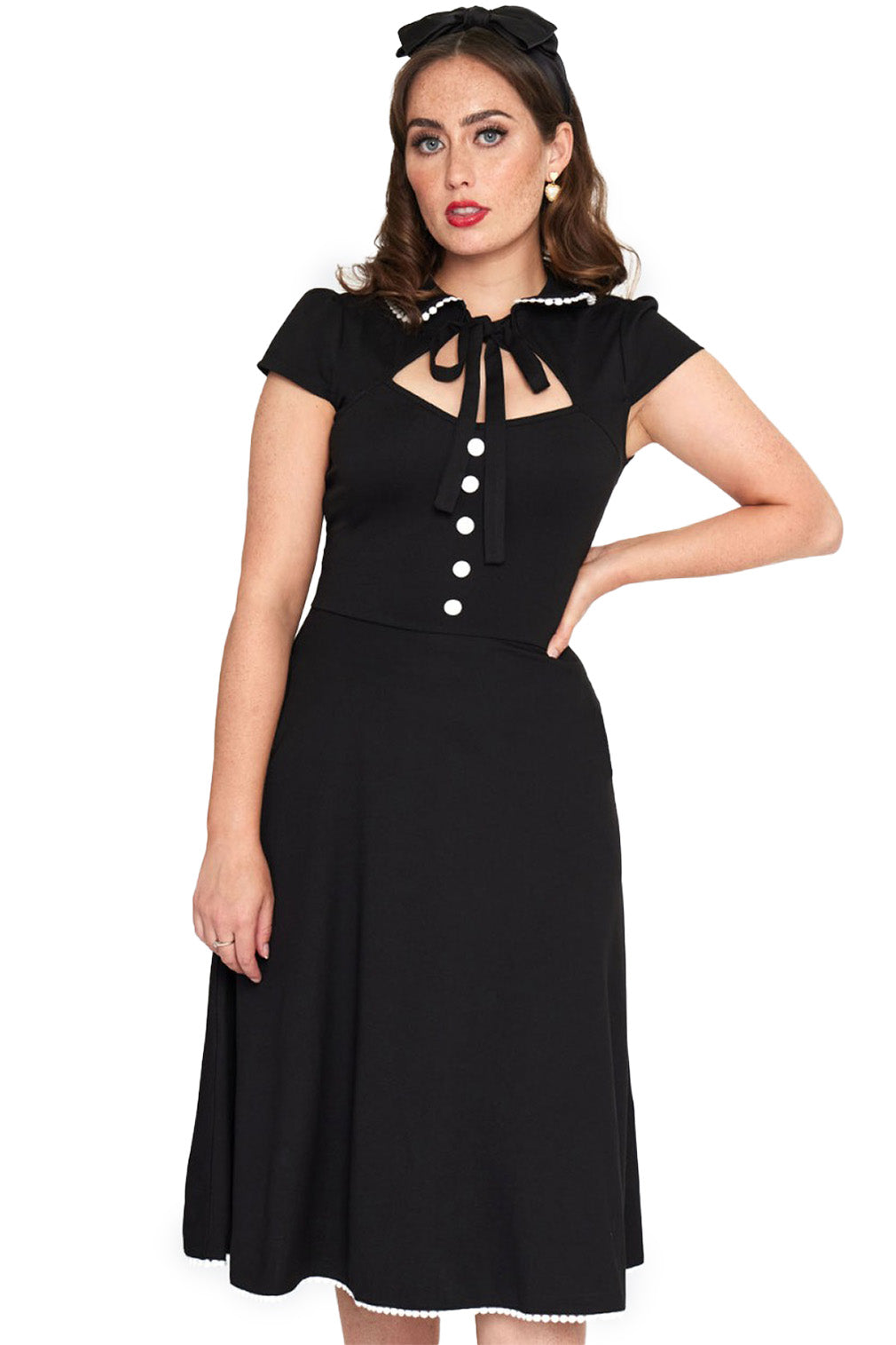Voodoo Vixen Kleid White Trim