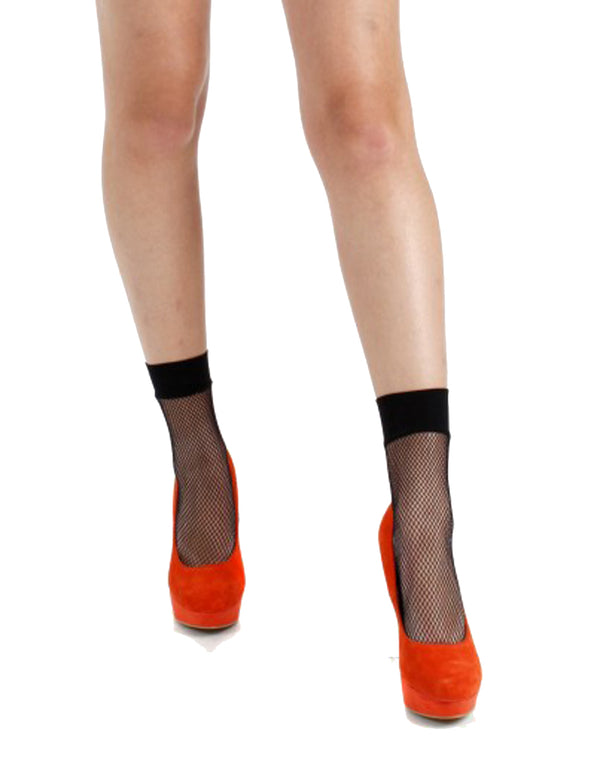 Schompi Damen Netz Socken - Fishnet Ankle Socks