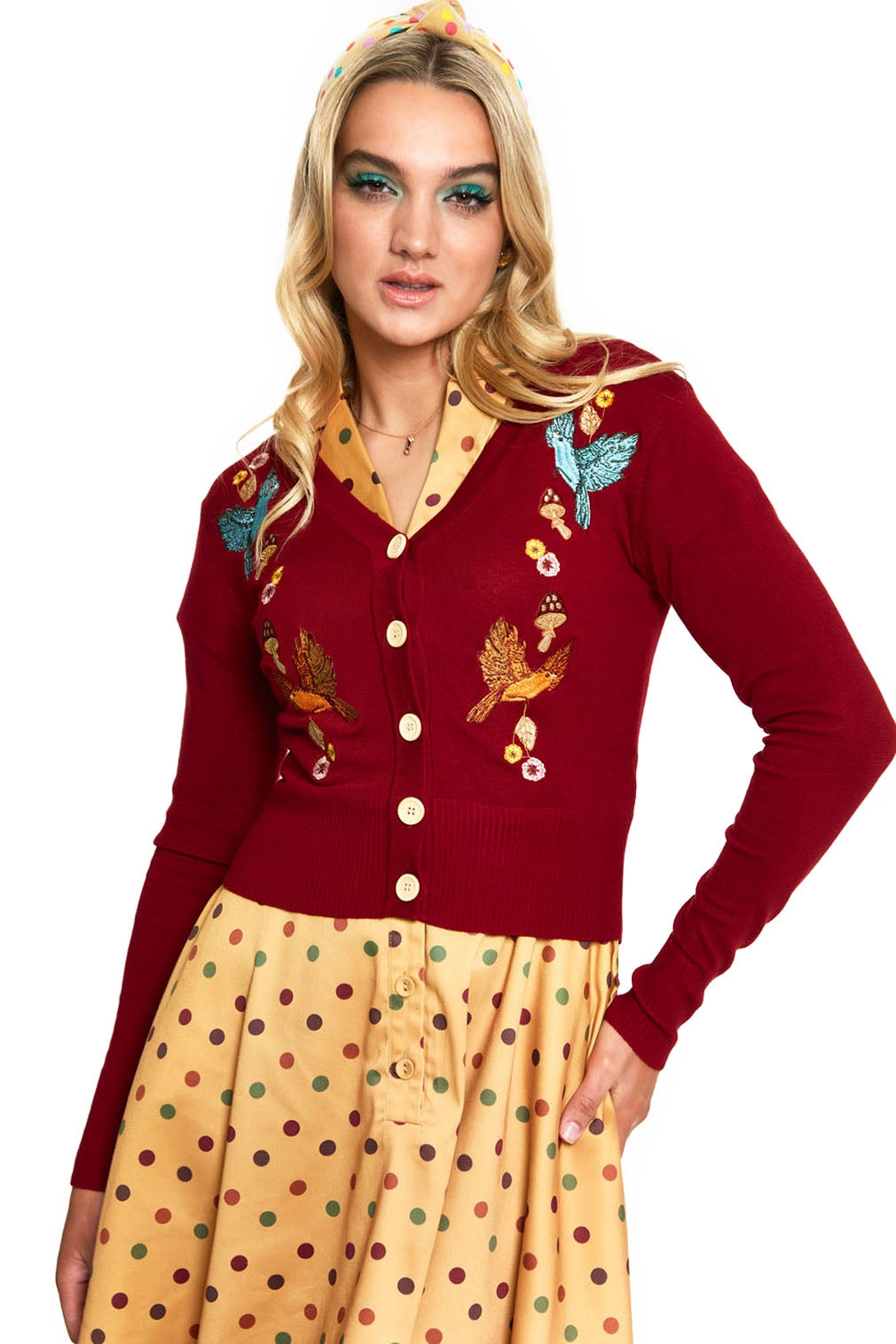 Voodoo Vixen Strickjacke Red Woodland