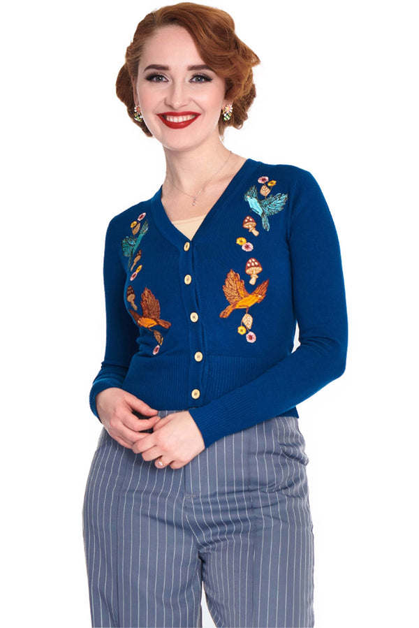 Voodoo Vixen Strickjacke Blue Woodland Cardigan