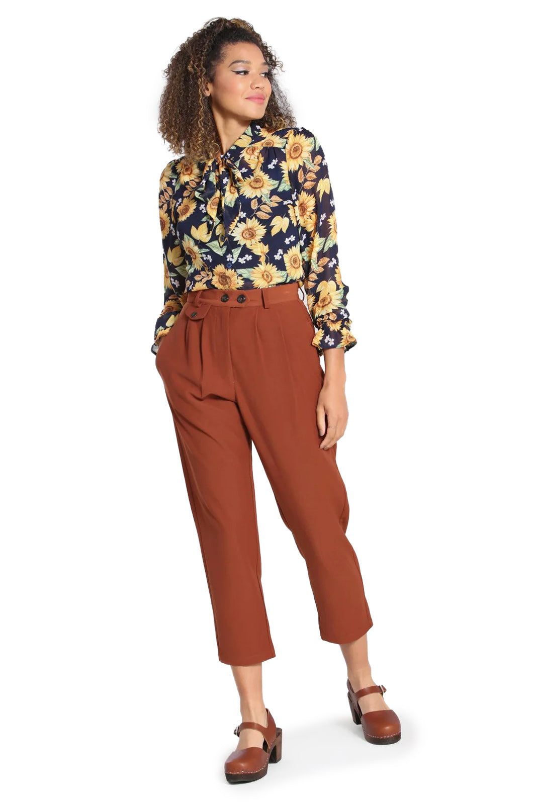 Hell Bunny Hose Ravenwood Trousers Braun