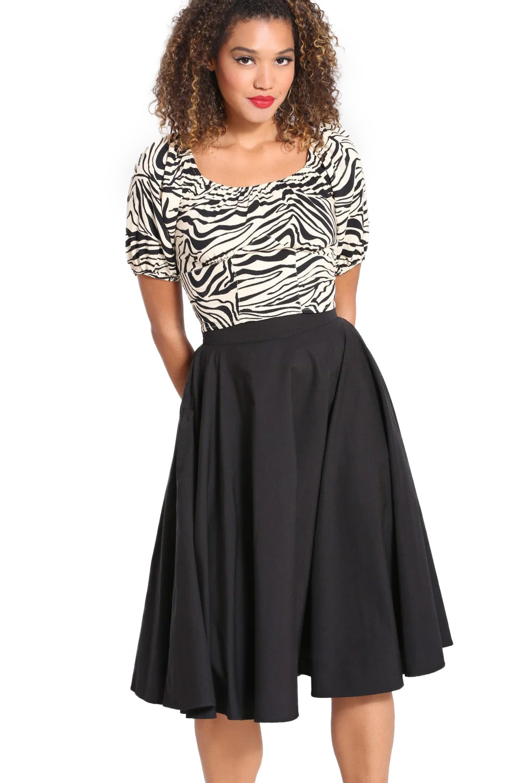 Hell Bunny Rock Abi 50's Skirt Schwarz