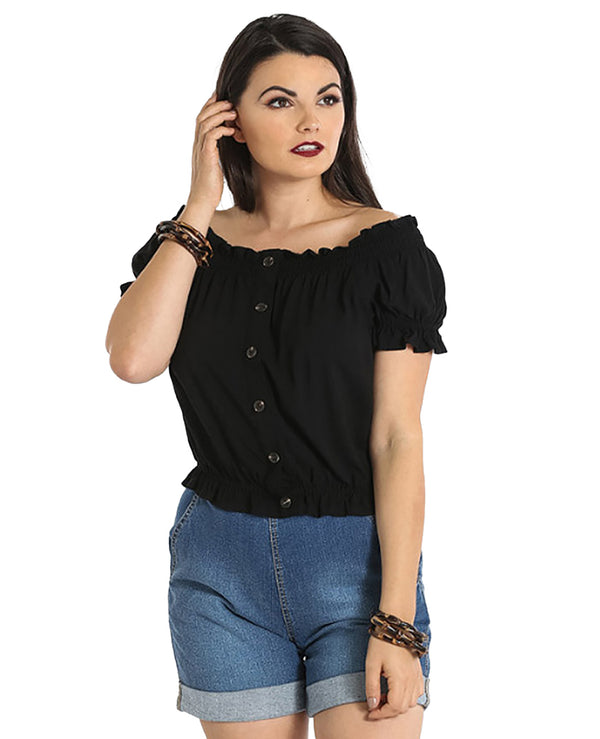 Hell Bunny Top Soledad Schwarz