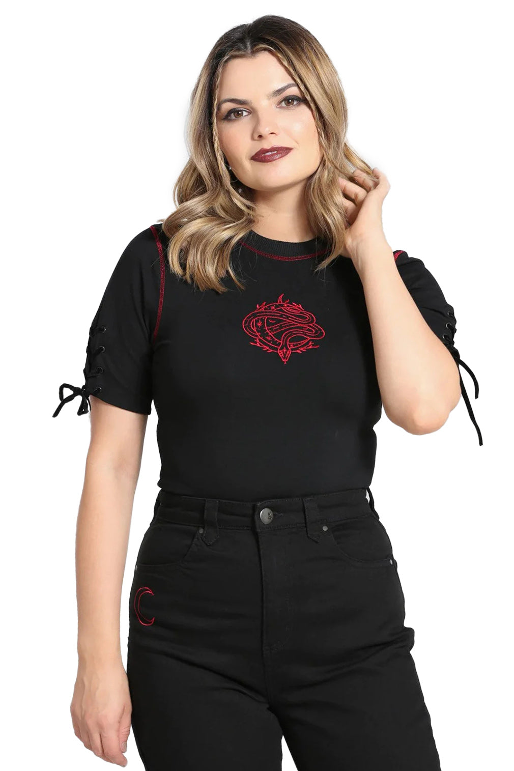 Hell Bunny Top Tallulah Schwarz