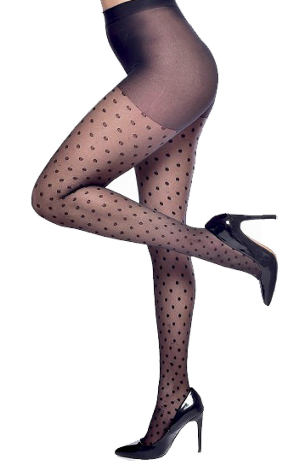 Schompi Vintage Tights - Polka Dot Strumpfhose Schwarz