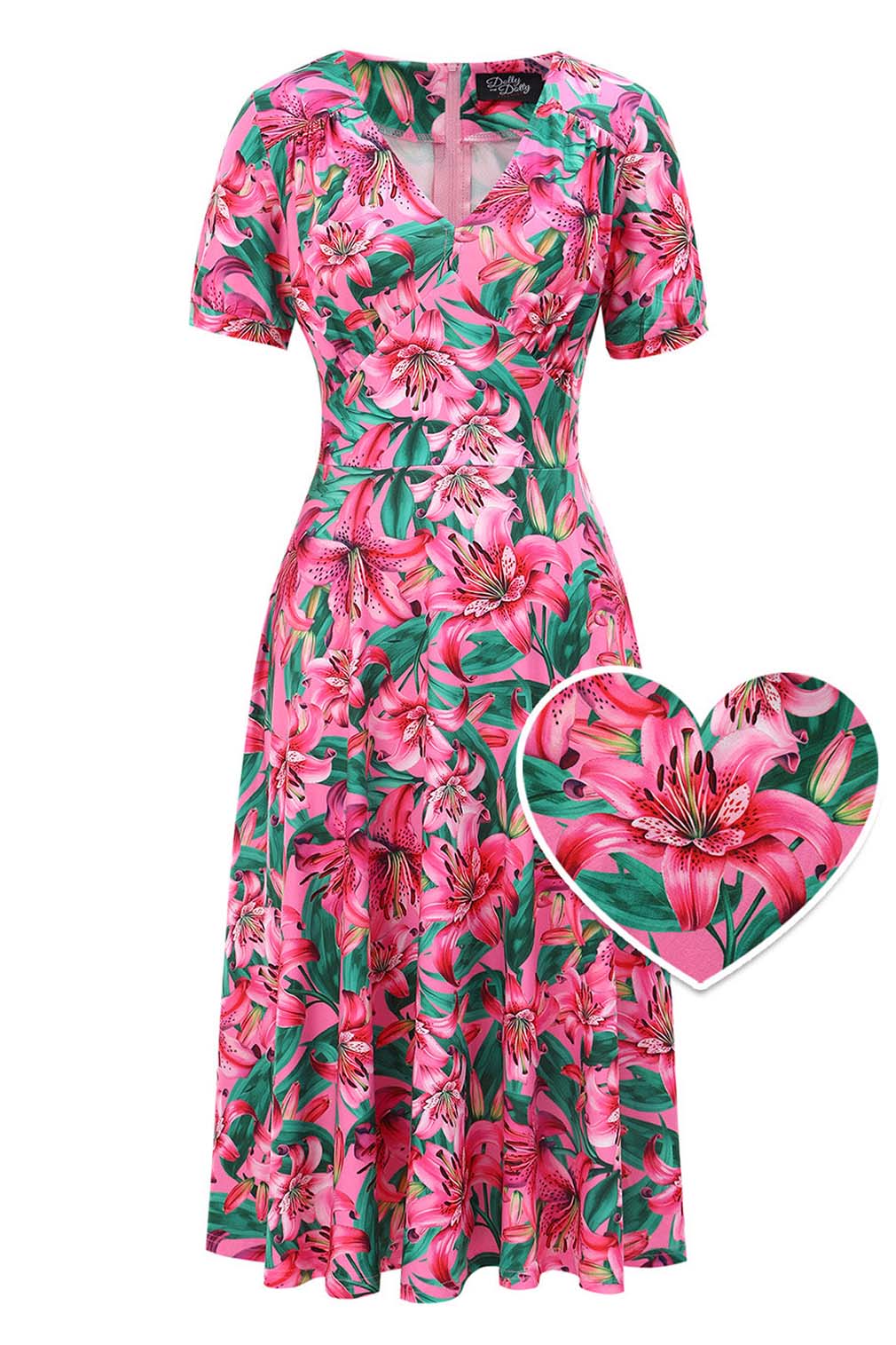 Dolly and Dotty Swing Kleid Julia Pink Lily