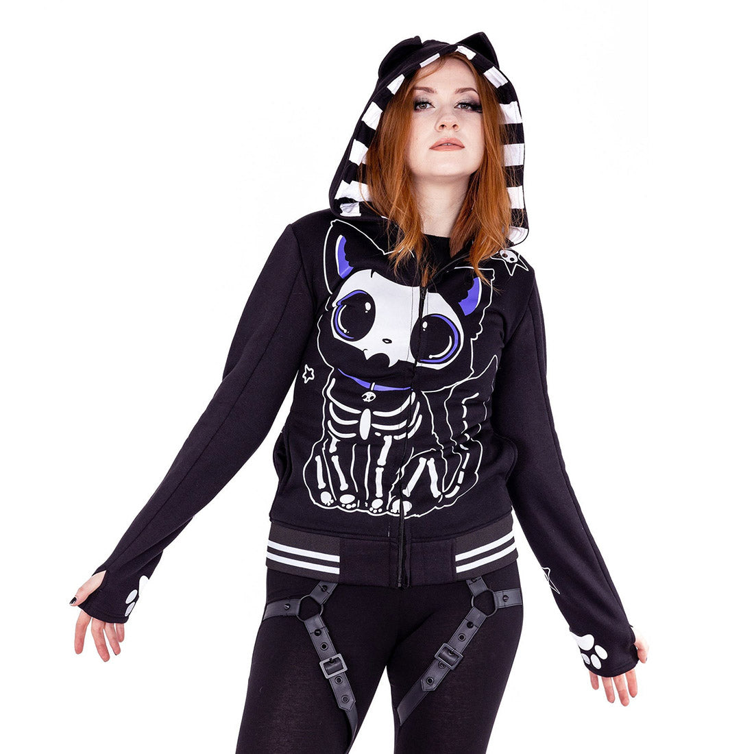 Cupcake Cult Kapuzenjacke Skeleton Cat Hood