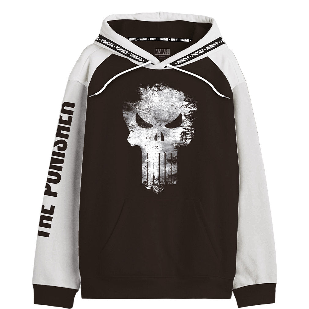 The Punisher Kapuzenpullover Distressed Skull BW Hoodie