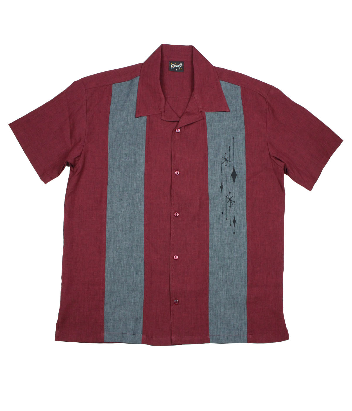 Steady Clothing Hemd Mid Century Marvel Burgunder
